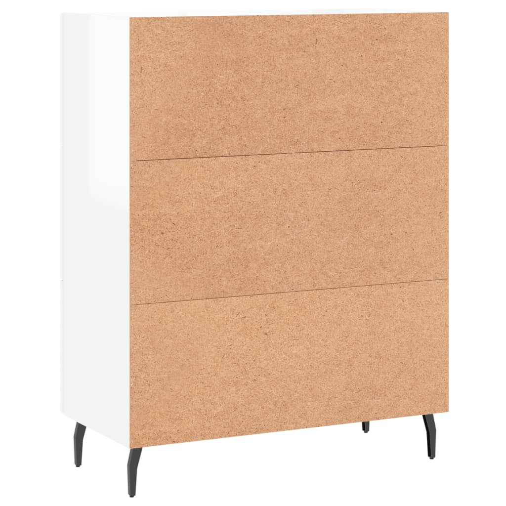 Credenza Bianco lucido 69,5x34x90 cm MDF