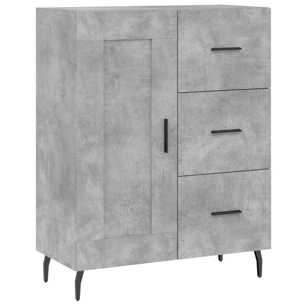 Credenza grigio cemento 69,5x34x90 cm in multistrato