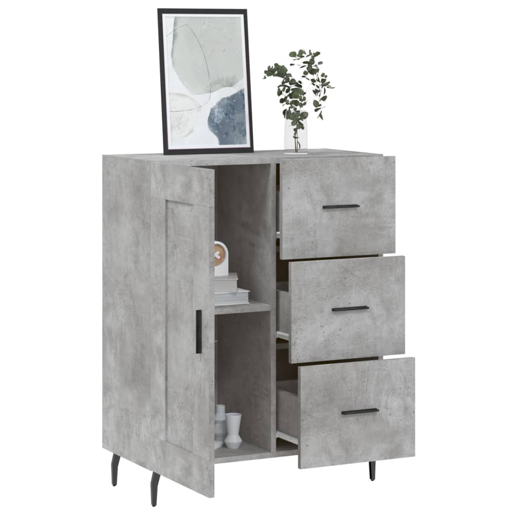 Credenza grigio cemento 69,5x34x90 cm in multistrato