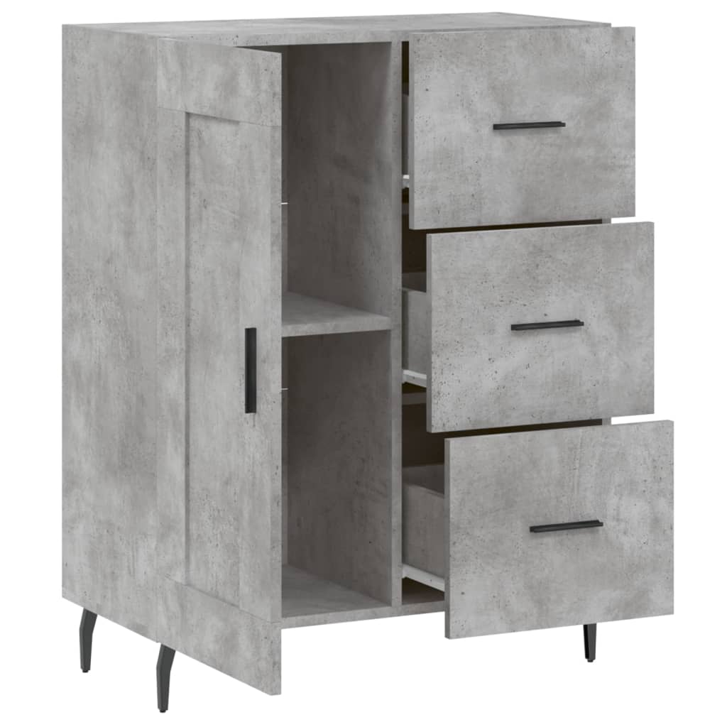 Credenza grigio cemento 69,5x34x90 cm in multistrato