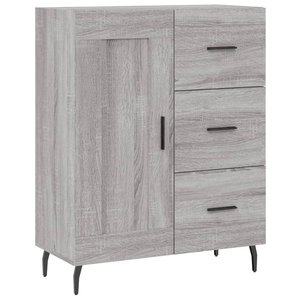 Credenza Sonoma grigia 69,5x34x90 cm in derivati ​​del legno