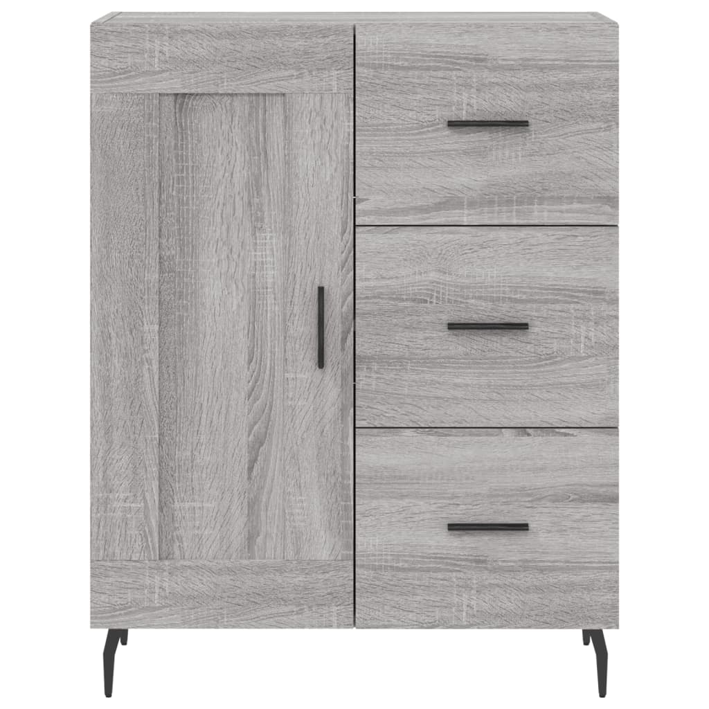 Credenza Sonoma grigia 69,5x34x90 cm in derivati ​​del legno