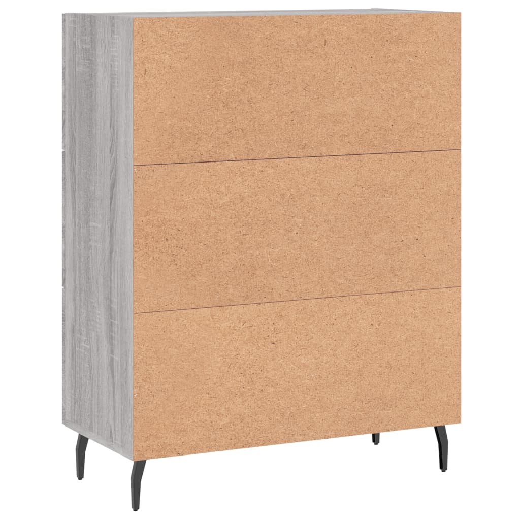 Credenza Sonoma grigia 69,5x34x90 cm in derivati ​​del legno