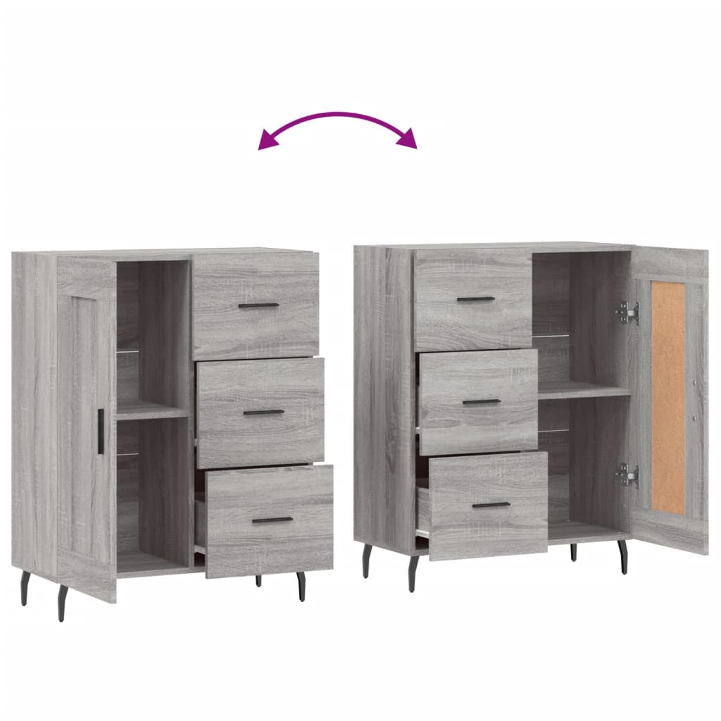 Sonoma Grey Buffet 69.5x34x90 cm Ingenieurholz Holz