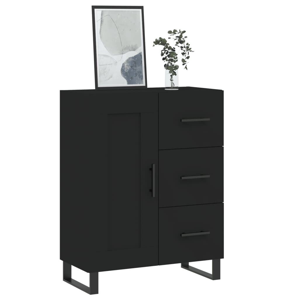 Black buffet 69.5x34x90 cm Engineering wood