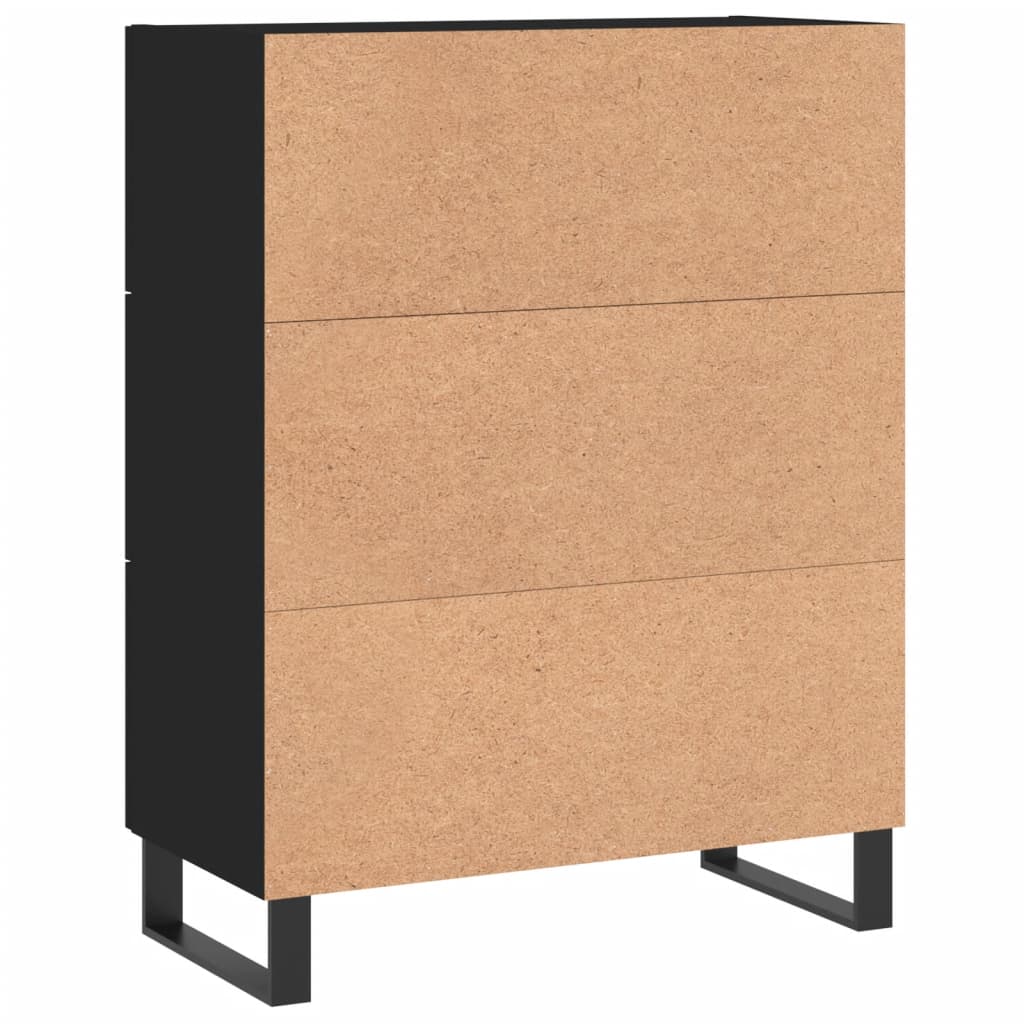 Credenza nera 69,5x34x90 cm in derivati ​​del legno