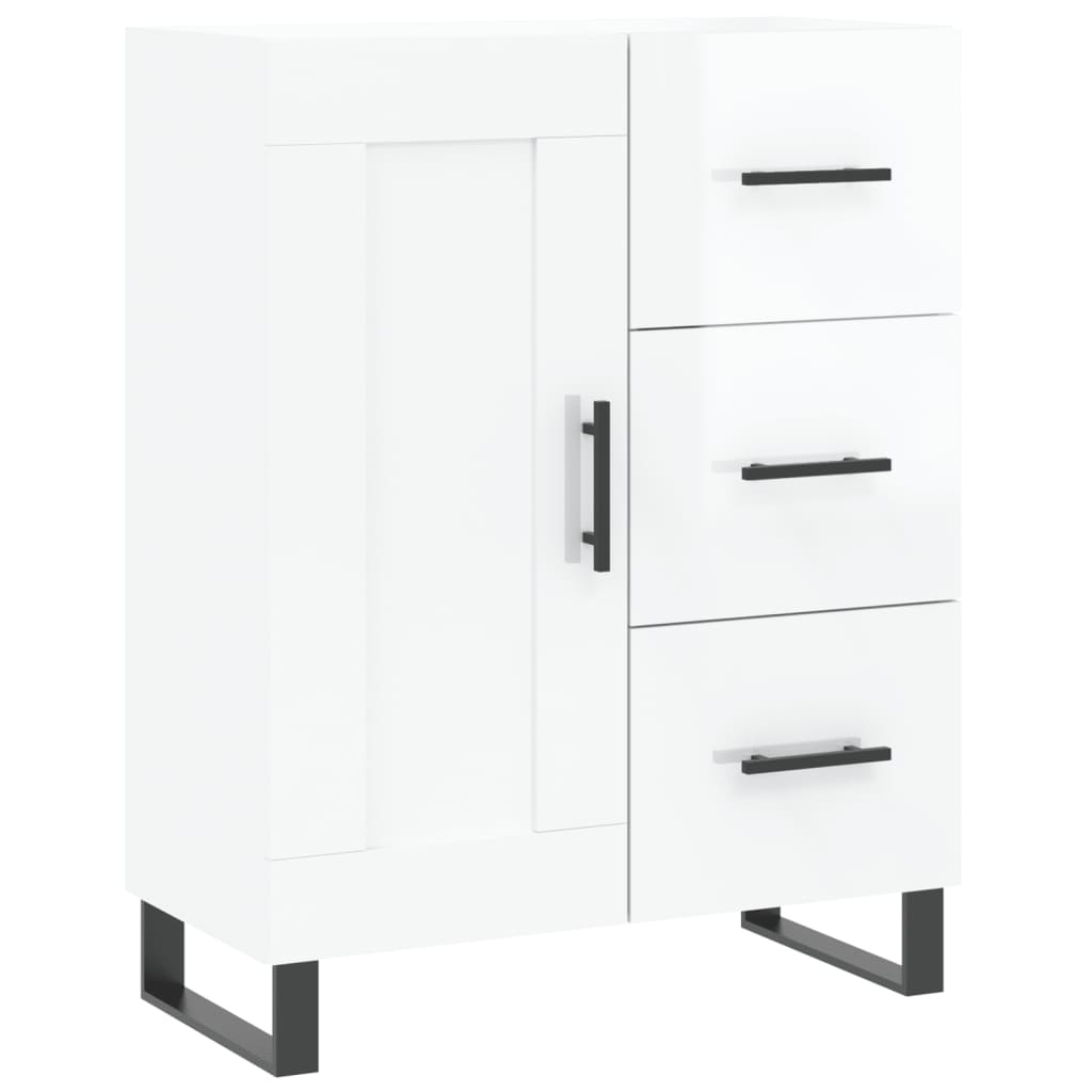 Shiny white buffet 69.5x34x90 cm Engineering wood