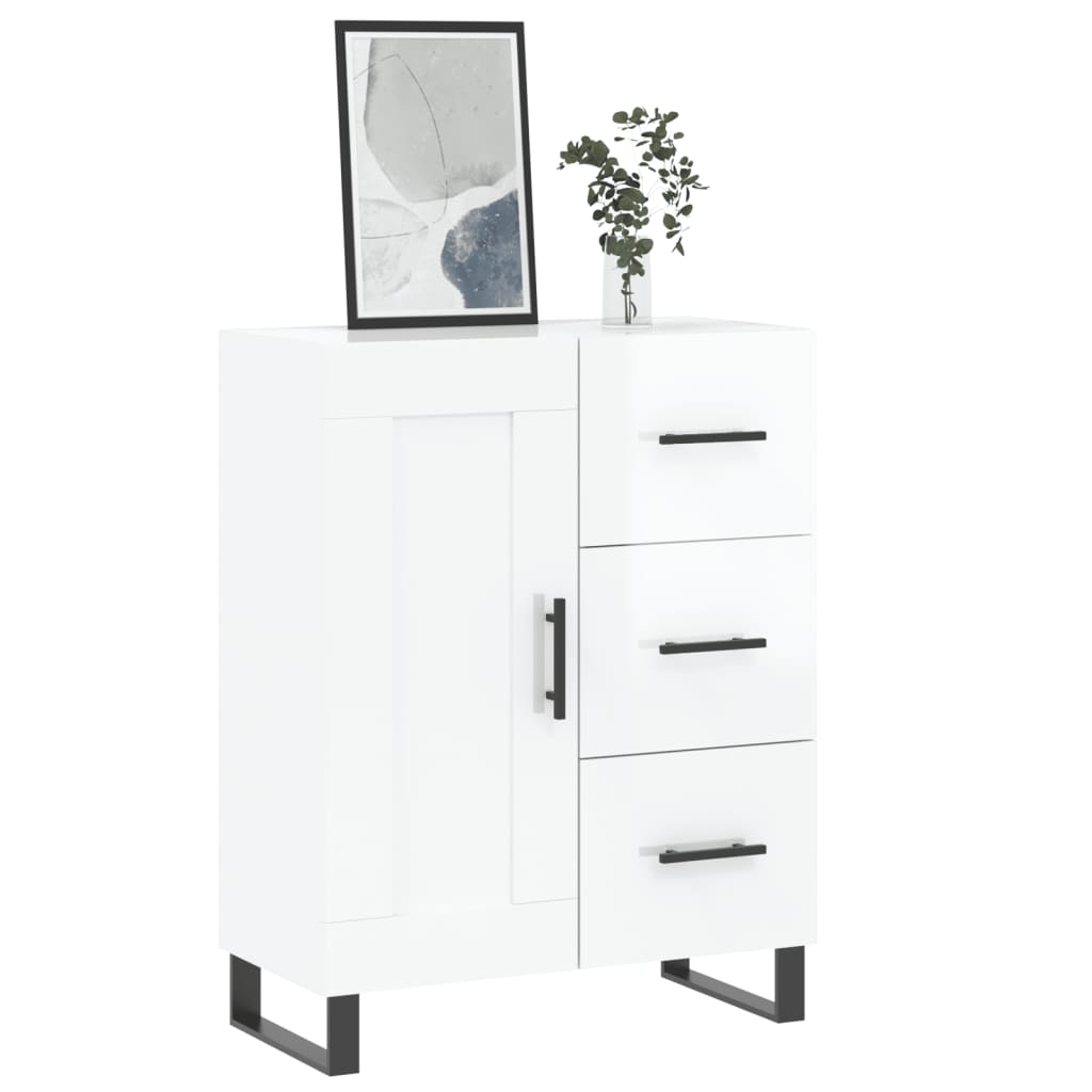 Credenza Bianco lucido 69,5x34x90 cm MDF