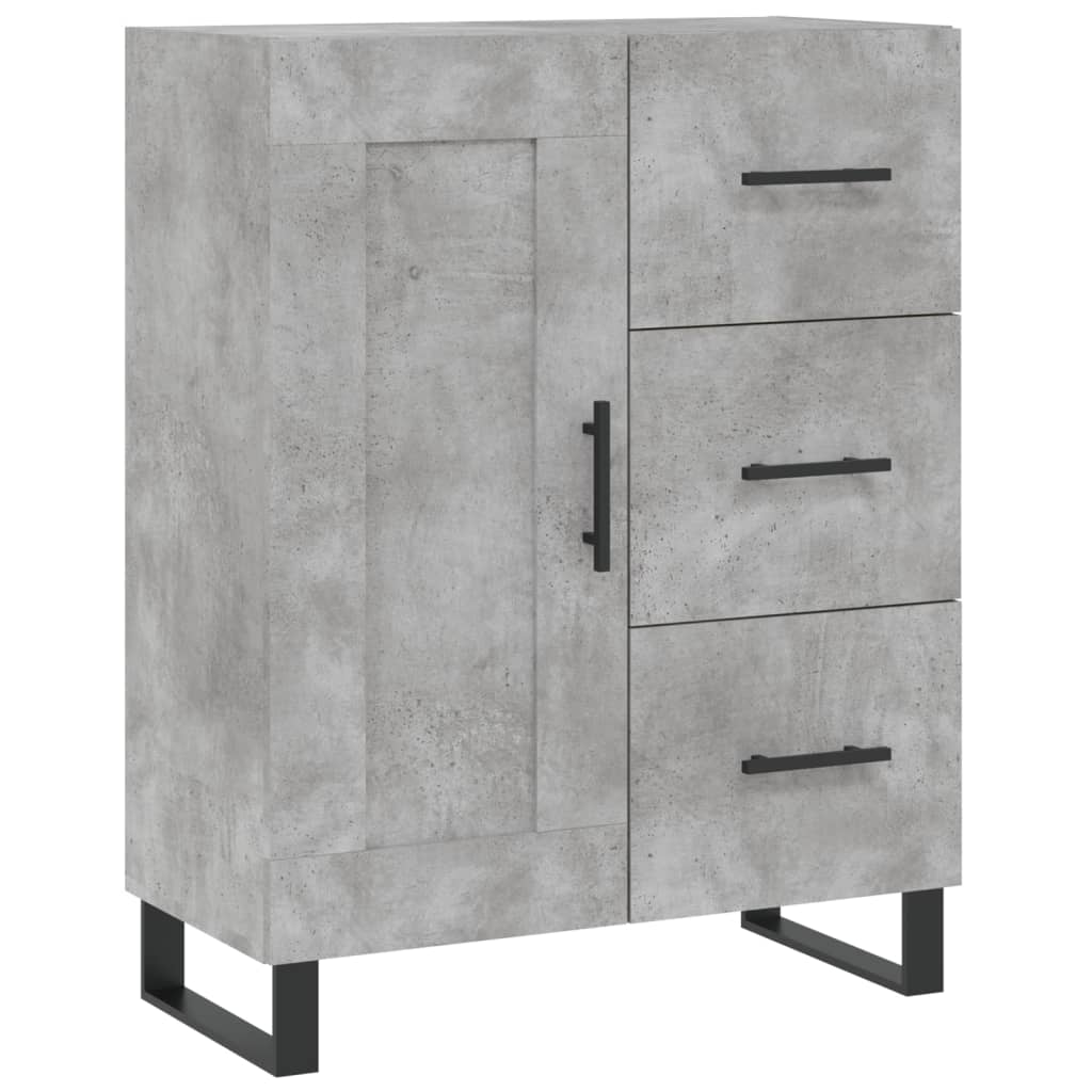 Credenza grigio cemento 69,5x34x90 cm in multistrato