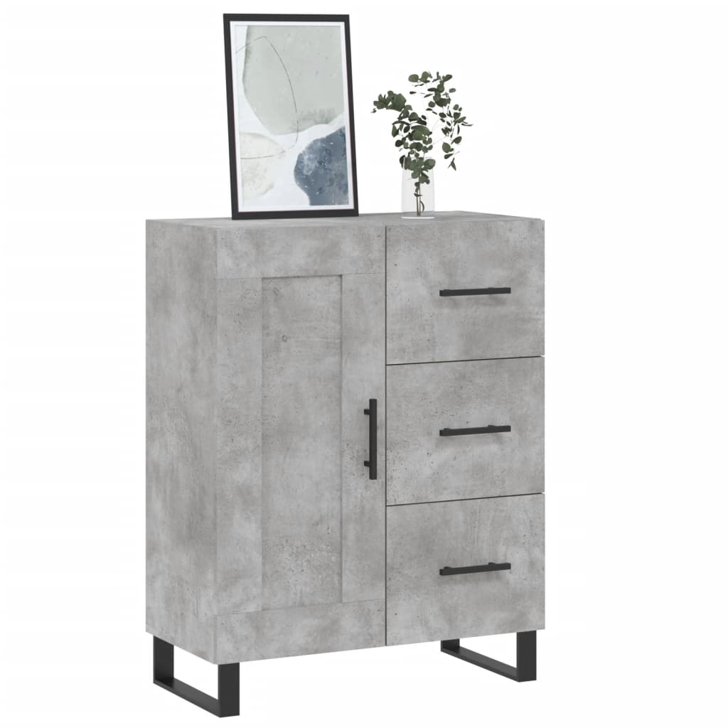 Buffet gris béton 69,5x34x90 cm bois d'ingénierie