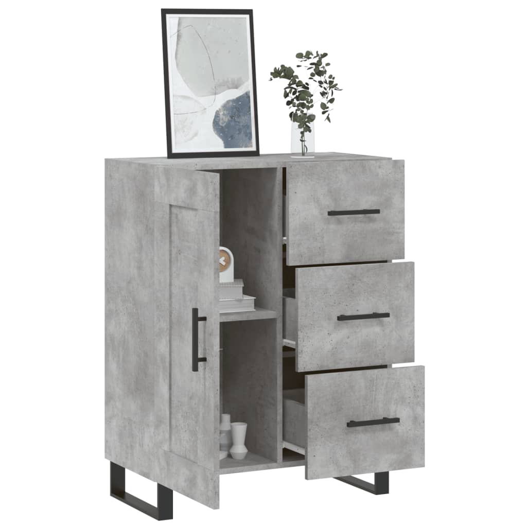 Credenza grigio cemento 69,5x34x90 cm in multistrato