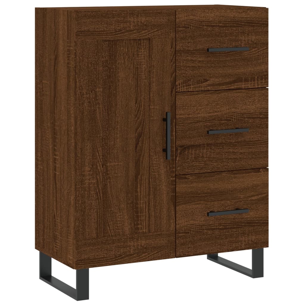 Buffet chêne marron 69,5x34x90 cm bois d'ingénierie