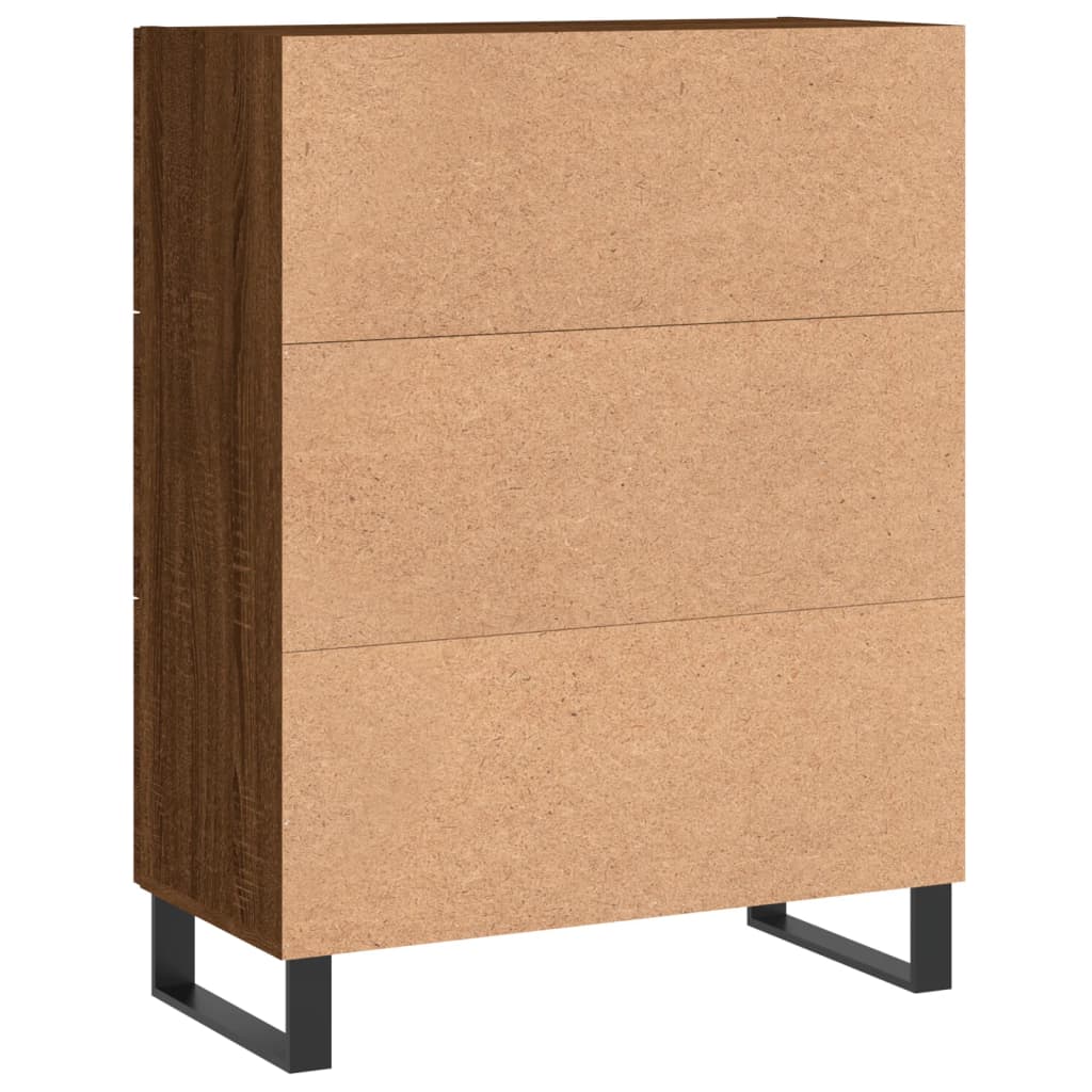 Credenza in rovere marrone 69,5x34x90 cm in multistrato