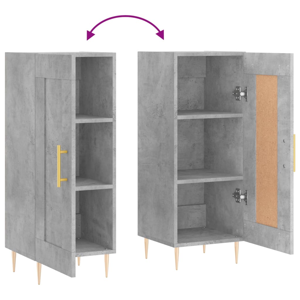 Betongrau -Buffet 34.5x34x90 cm Engineering Holz