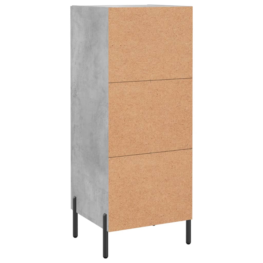 Buffet Gris béton 34,5x34x90 cm Bois d'ingénierie