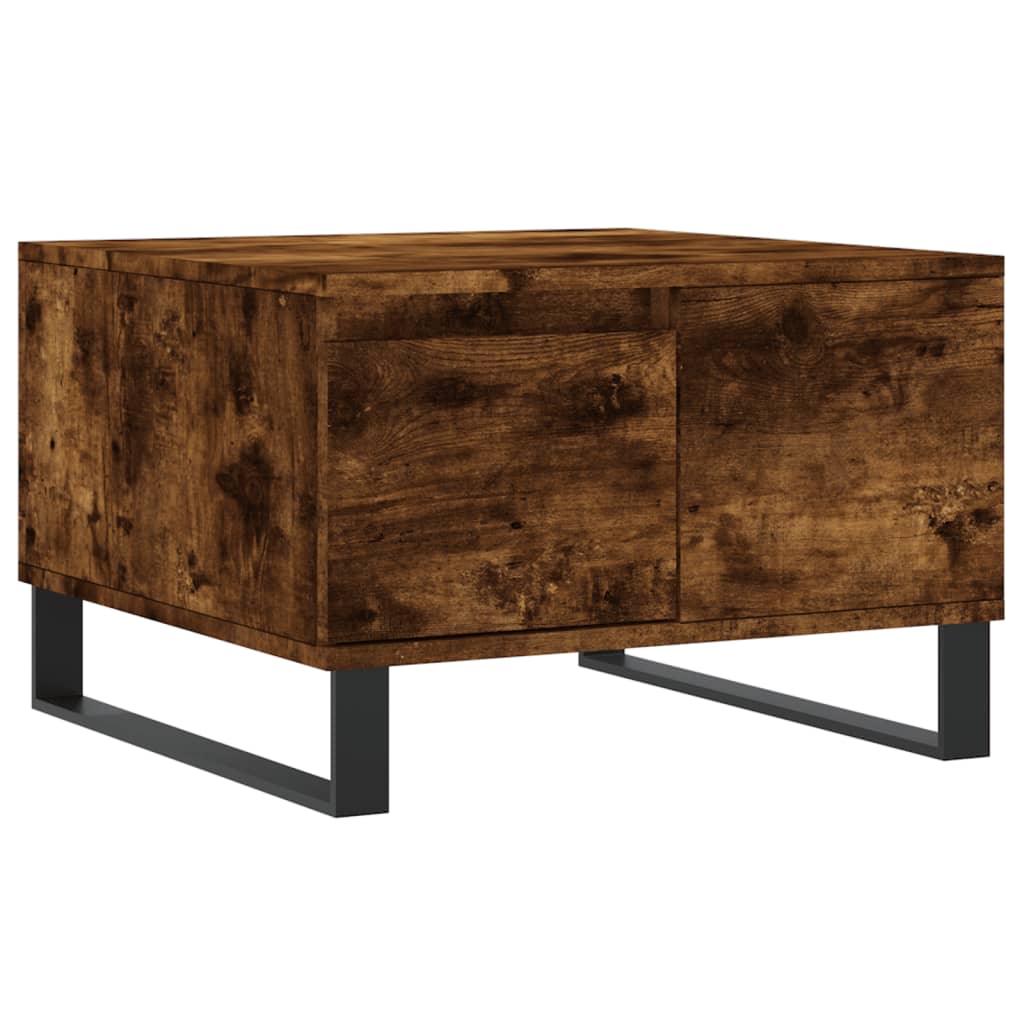 Tavolino in quercia affumicata 55x55x36.5 cm in legno di ingegneria