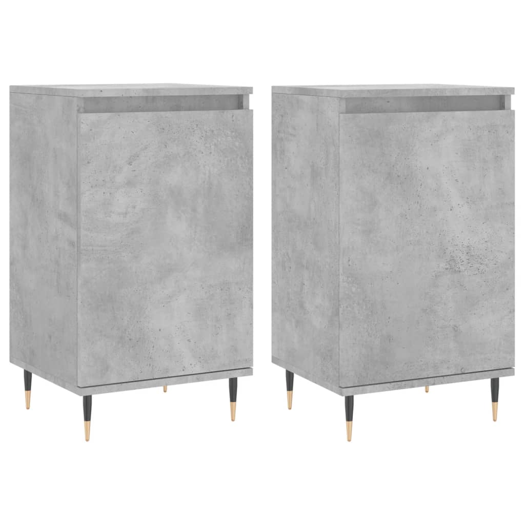 Credenze 2 pezzi in multistrato grigio cemento 40x35x70 cm