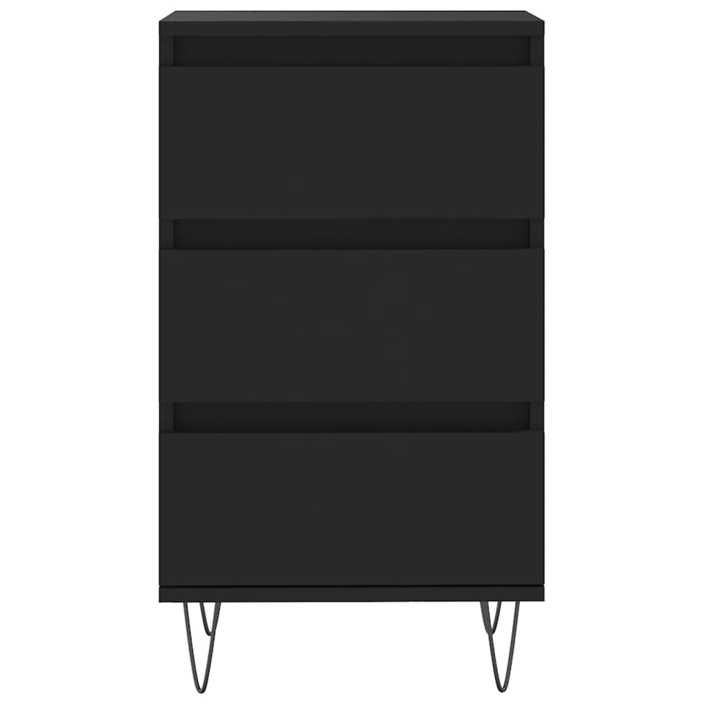 Buffet noir 40x35x70 cm bois d’ingénierie