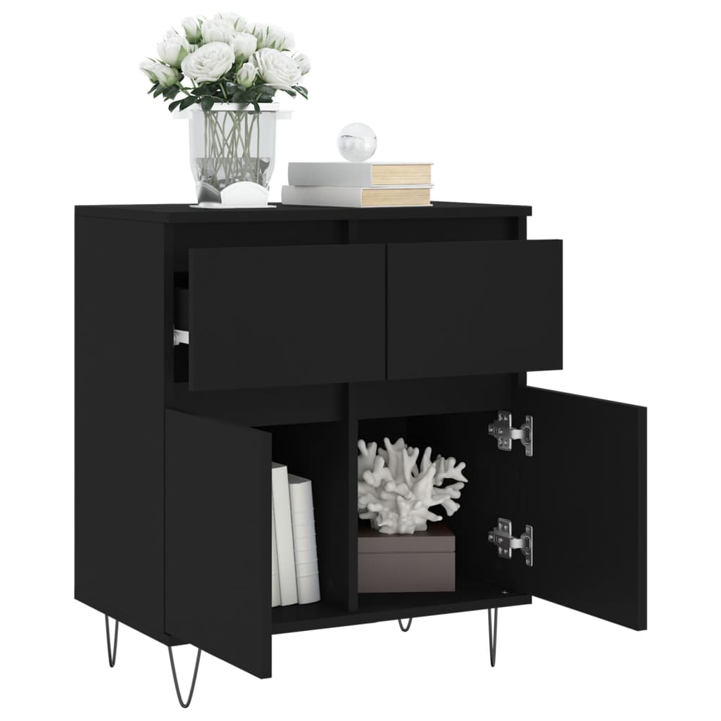 Black buffet 60x35x70 cm engineering wood