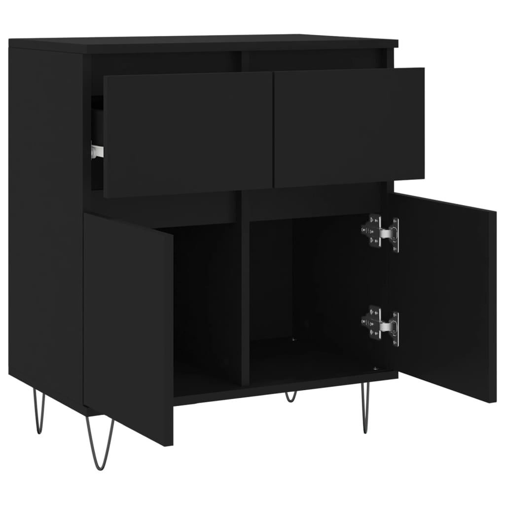 Credenza nera 60x35x70 cm MDF