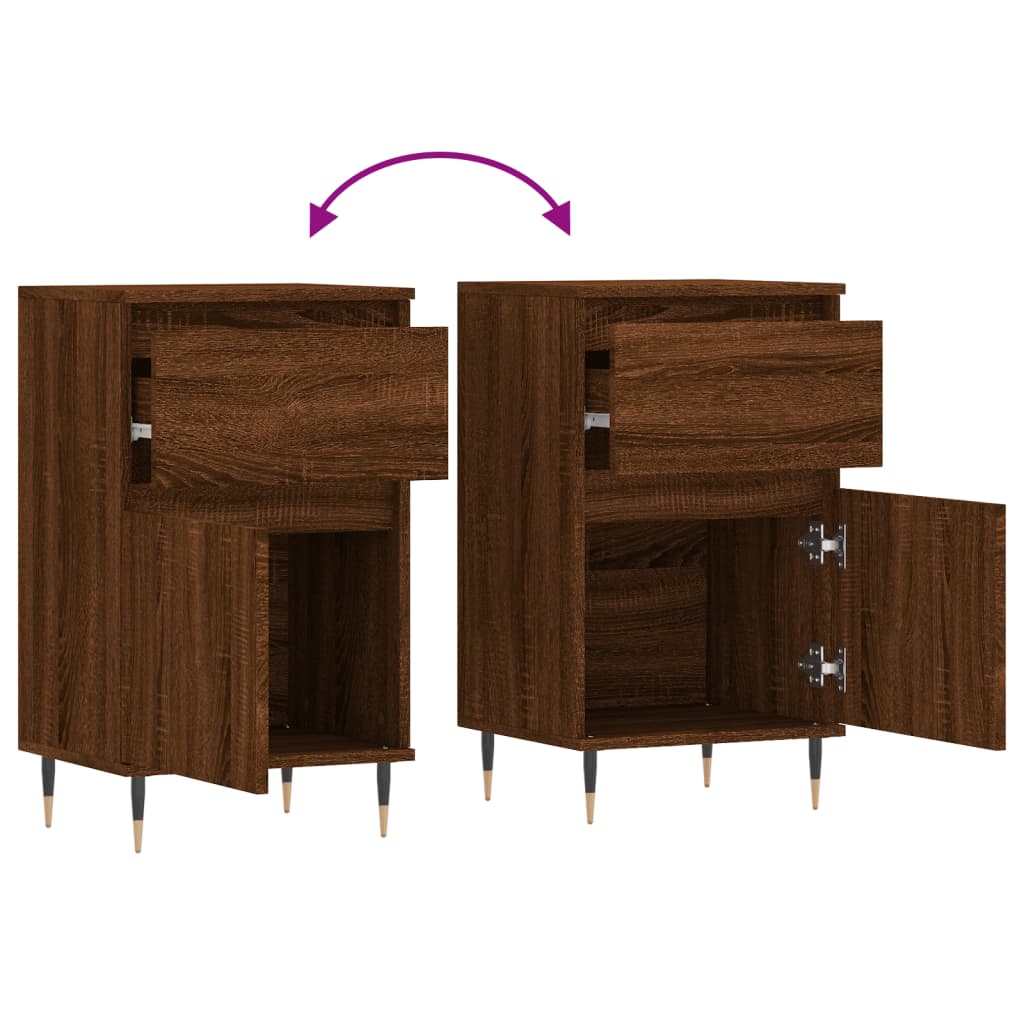 Buffet chêne marron 40x35x70 cm bois d'ingénierie