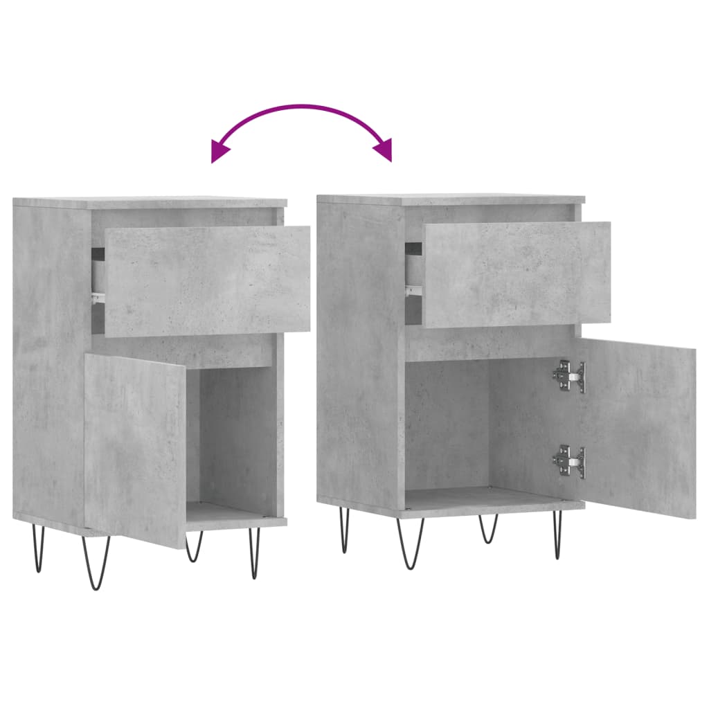 Buffets 2 pcs gray concrete 40x35x70 cm engineering wood