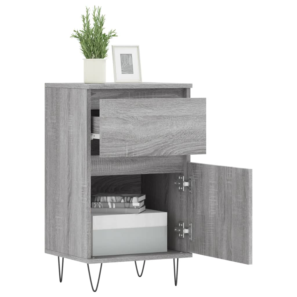 Credenza Sonoma grigia 40x35x70 cm in derivati ​​del legno