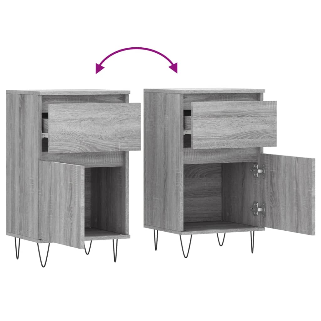 Credenza Sonoma grigia 40x35x70 cm in derivati ​​del legno