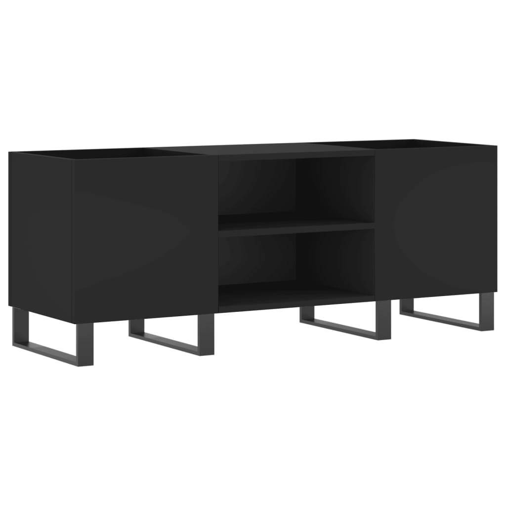 Black disc cabinet 121x38x48 cm Engineering wood
