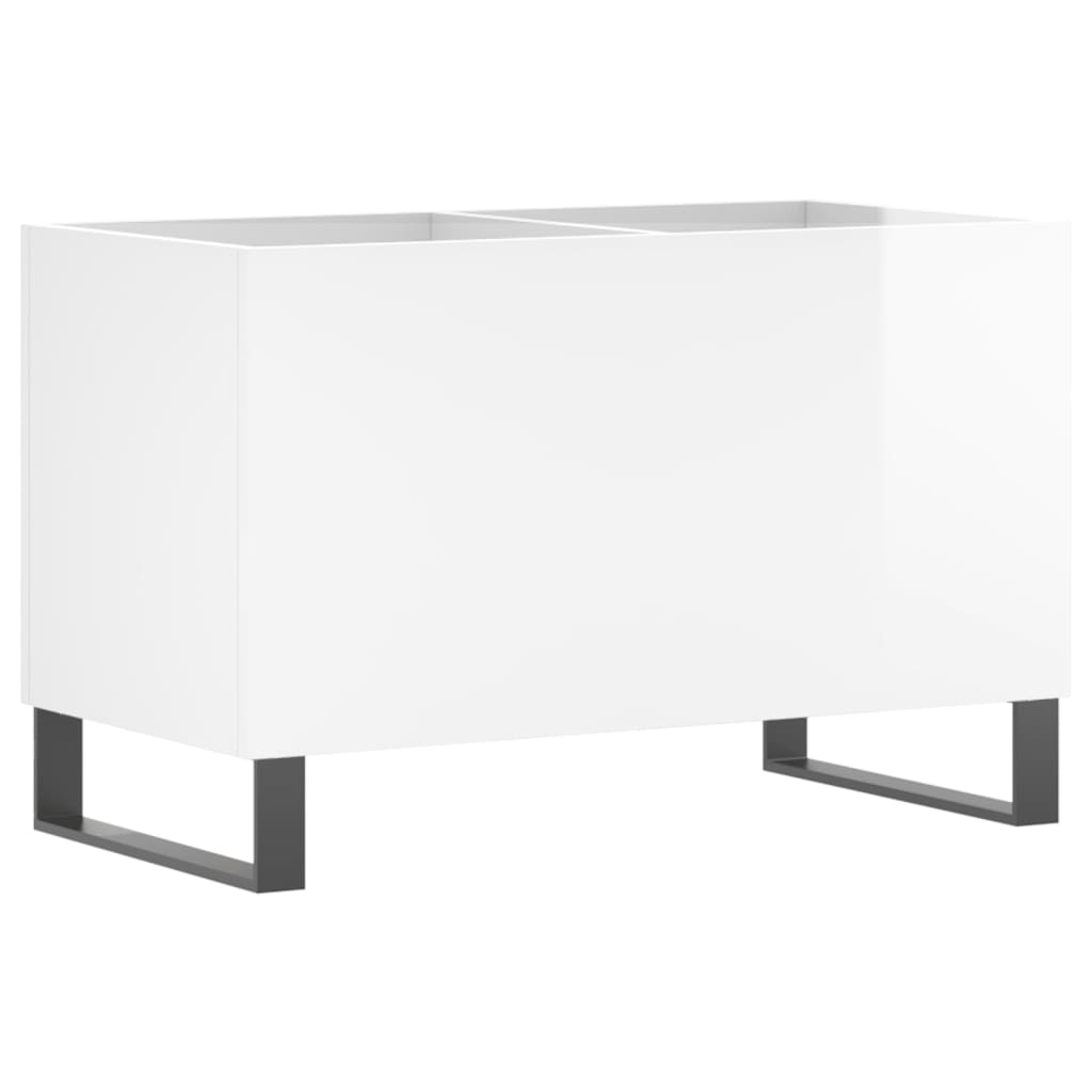 Shiny white disc cabinet 74.5x38x48cm Engineering wood