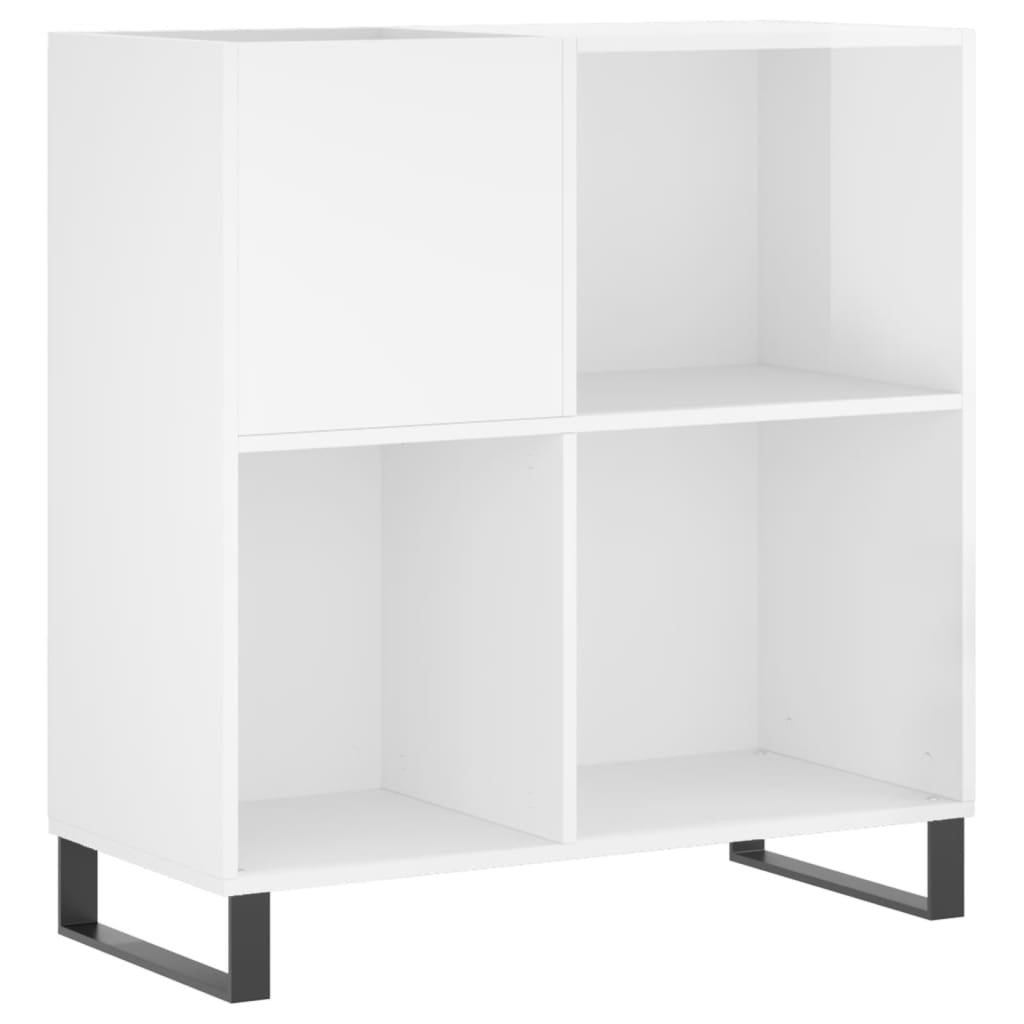 Shiny white disc cabinet 84.5x38x89cm Engineering wood