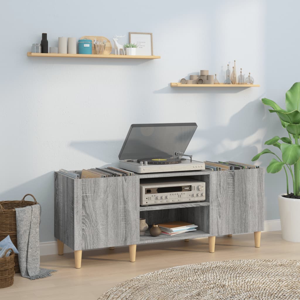 Sonoma Grey Disc Cabinet 121x38x48 cm ingegneristica legna