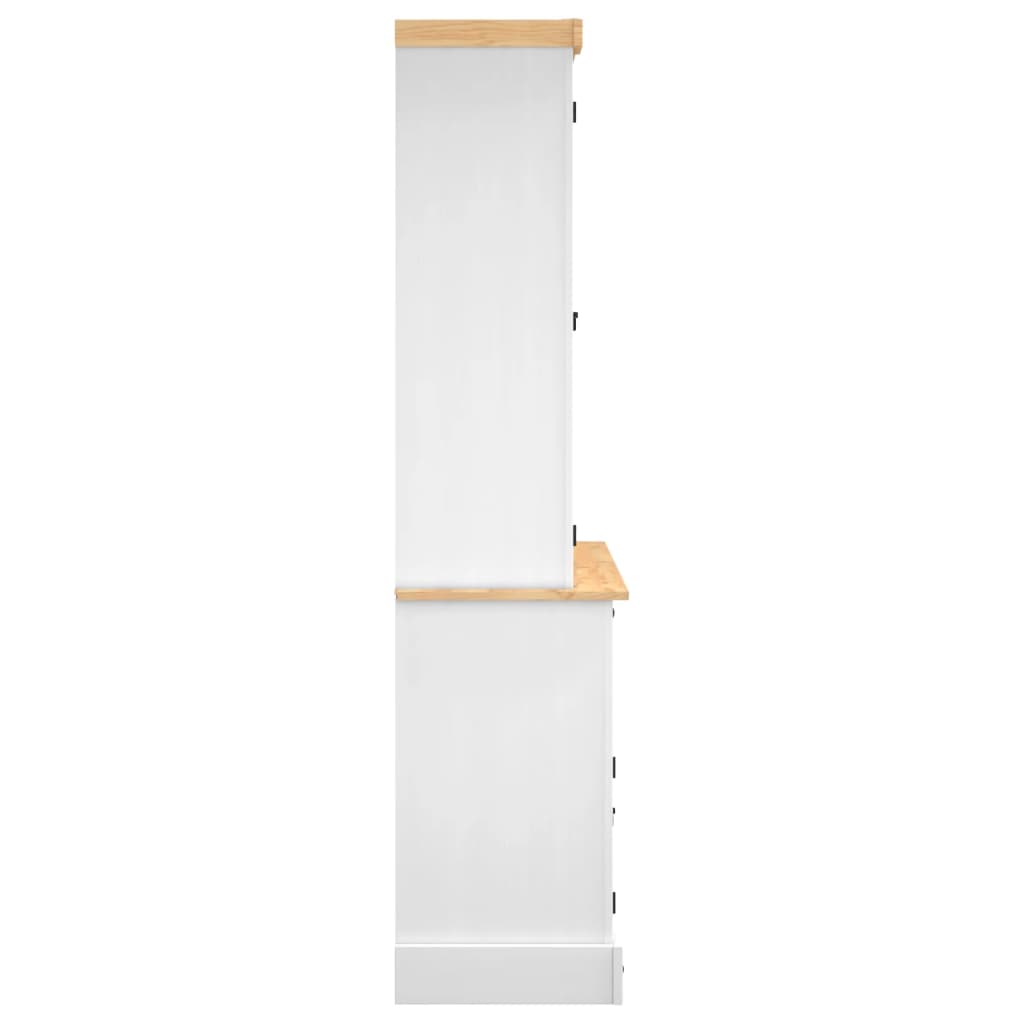 Weißes Corona -Hochbuffet 112x43x196 cm maser Holz Mexikaner Pin