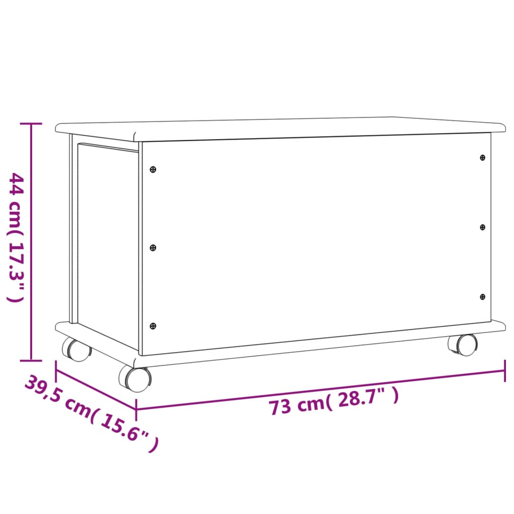 Alta roll storage chest 73x39.5x44 cm PIN wood