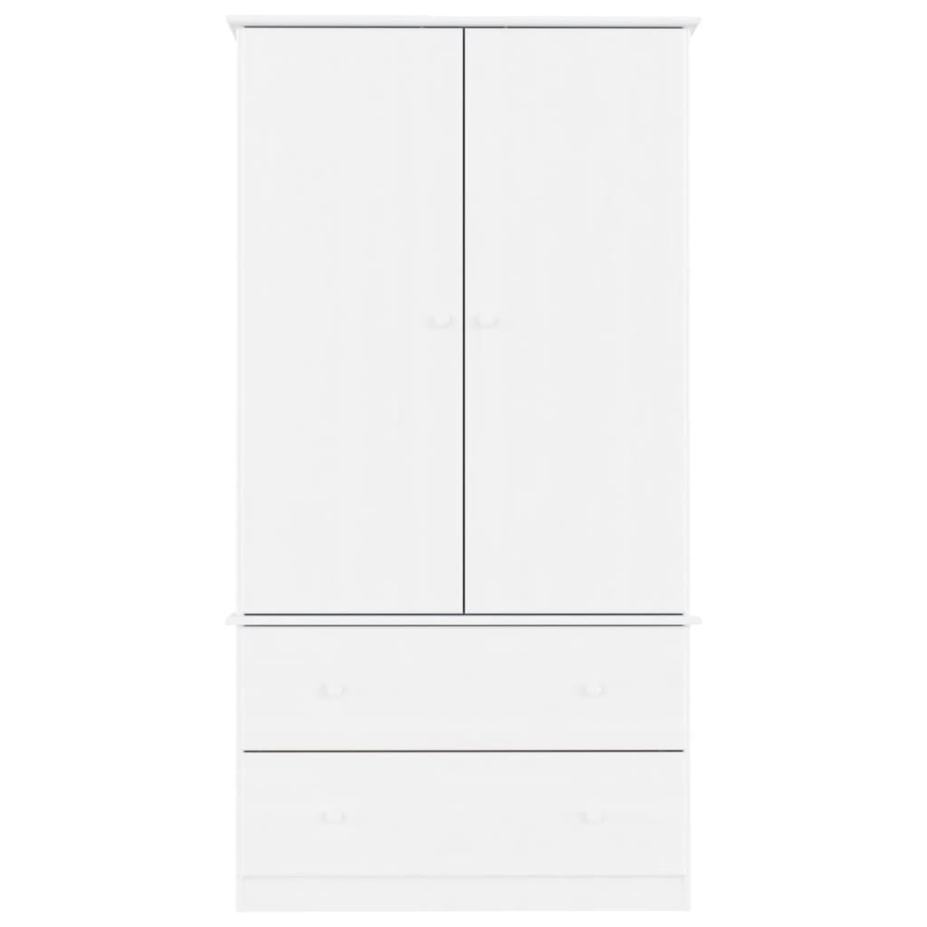 Weiße Alta -Garderobe 90x55x170 cm Festkieferholz