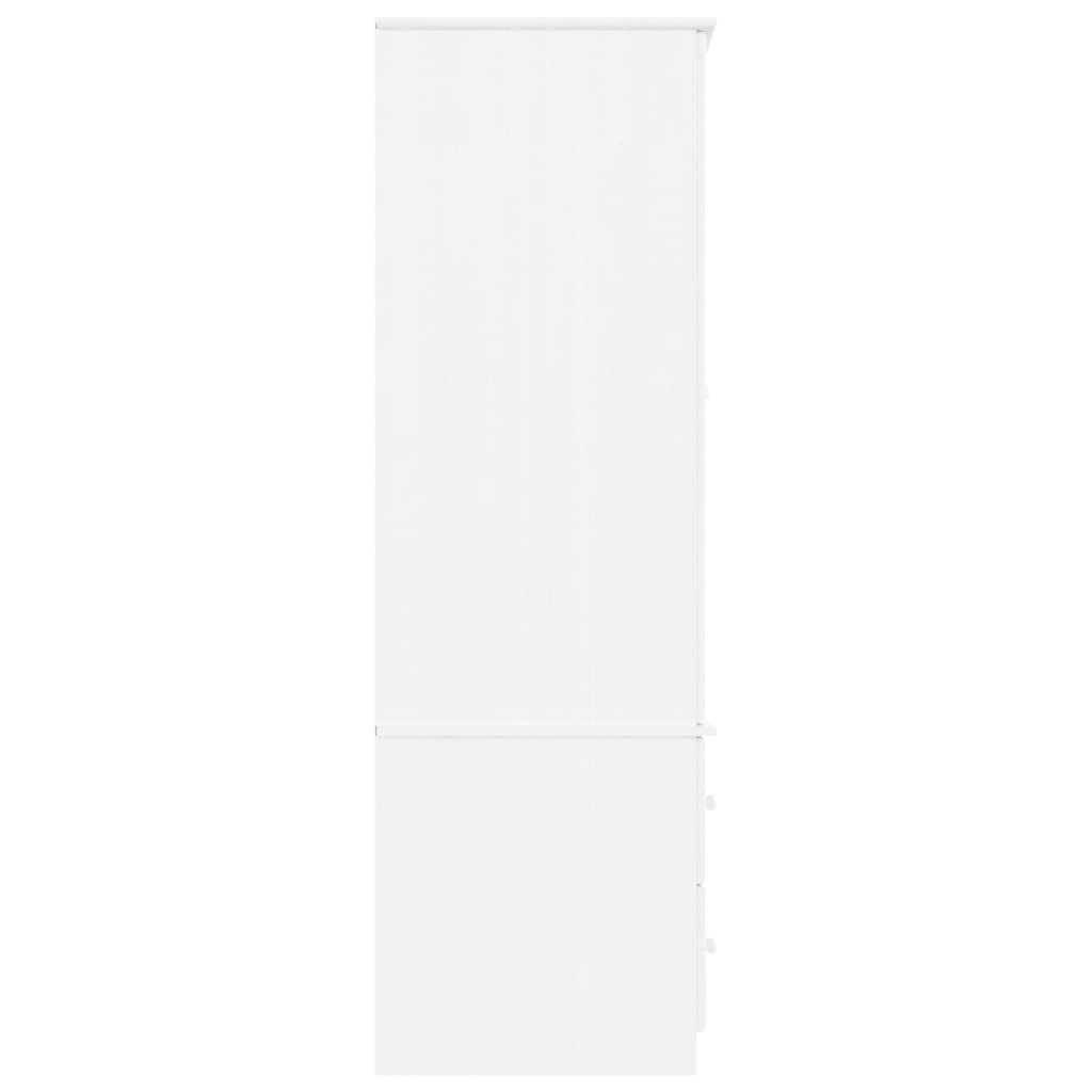 Weiße Alta -Garderobe 90x55x170 cm Festkieferholz