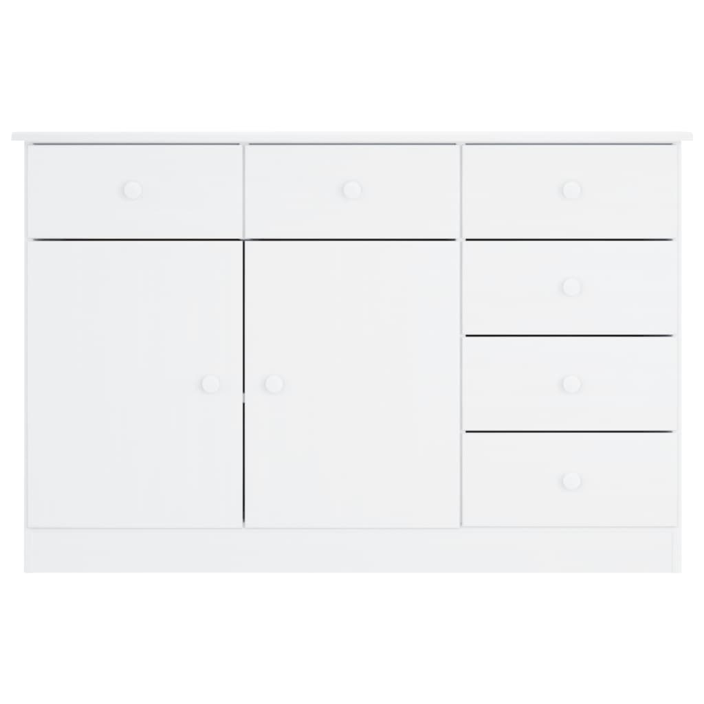 Credenza bianca ALTA 112x35x73 cm in legno massello di pino