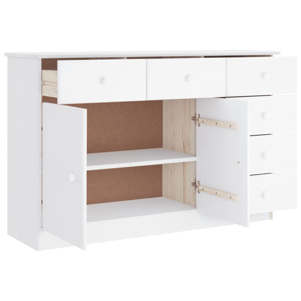 Buffet ALTA blanc 112x35x73 cm bois massif de pin