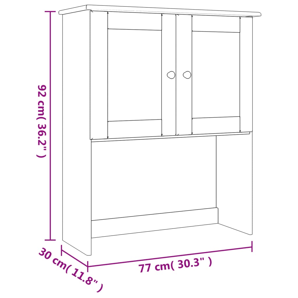 Alta chest of drawers 77x30x92 cm solid pine wood