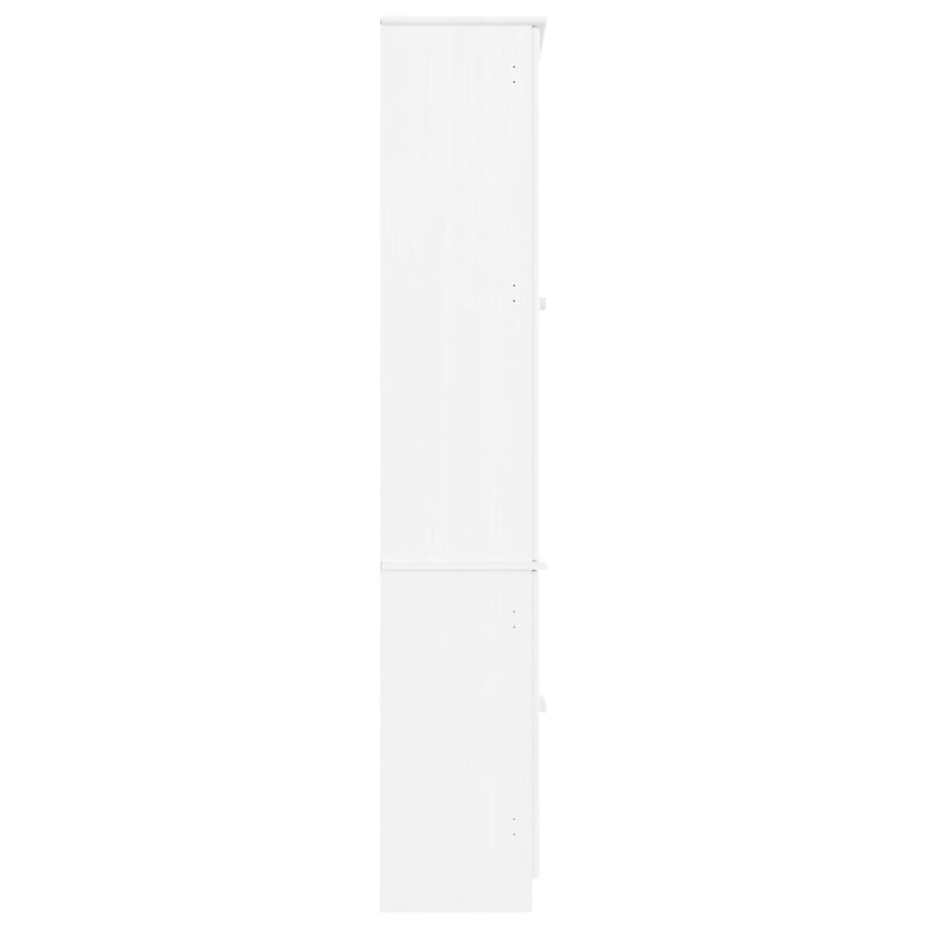 Vetrina ALTA in vetro bianco 77x35x186,5 cm in legno massello di pino