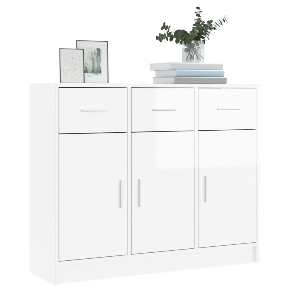 Brilliant white buffet 91x28x75 cm Engineering wood