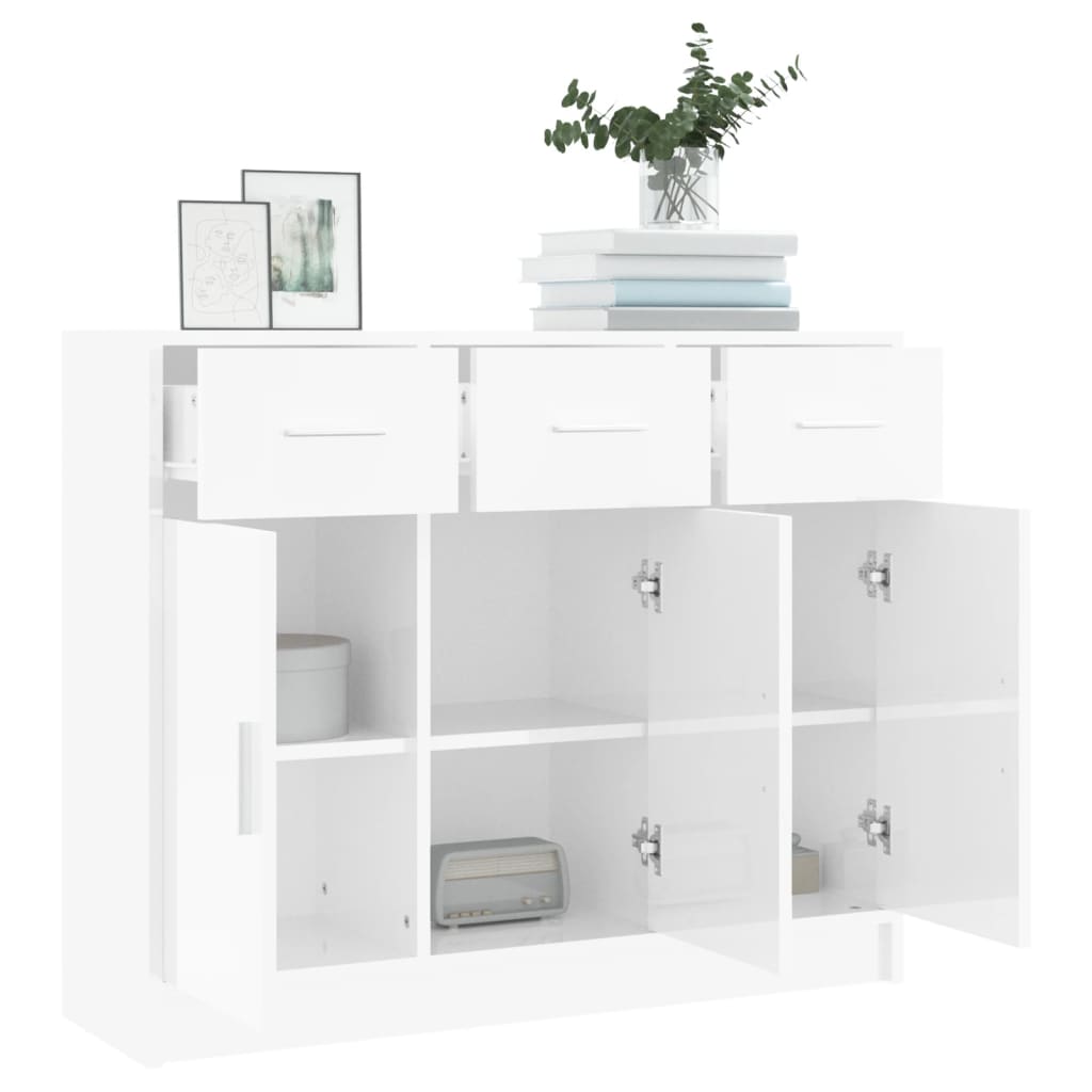 Brilliant white buffet 91x28x75 cm Engineering wood