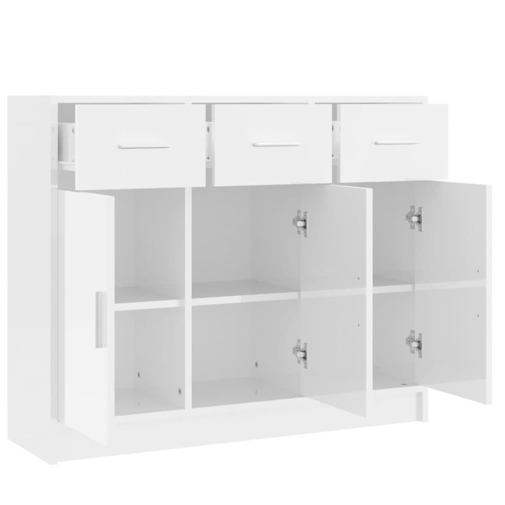 Brilliant white buffet 91x28x75 cm Engineering wood