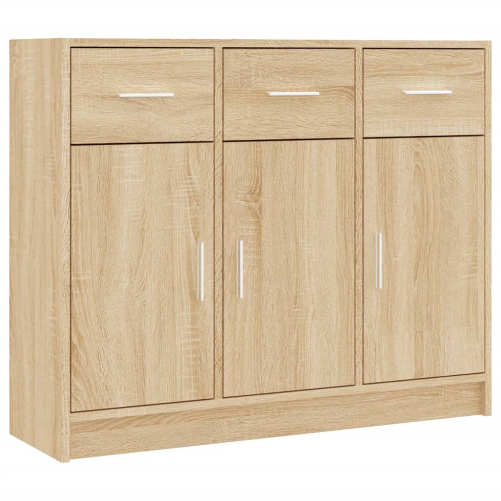 Buffet chêne sonoma 91x28x75 cm bois d'ingénierie