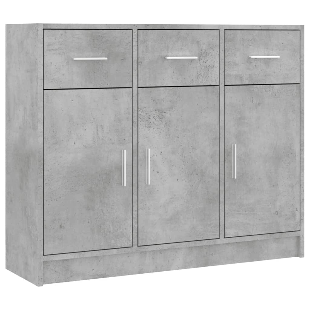 Credenza grigio cemento 91x28x75 cm in multistrato