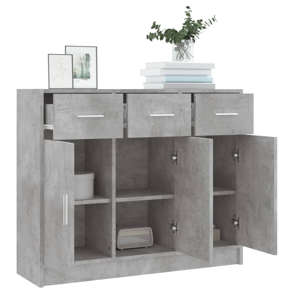 Betongrau -Buffet 91x28x75 cm Ingenieurholz