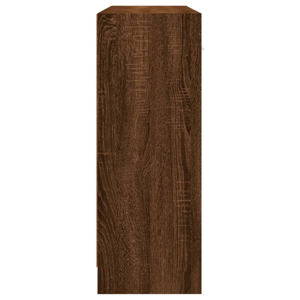 Buffet chêne marron 91x28x75 cm bois d'ingénierie
