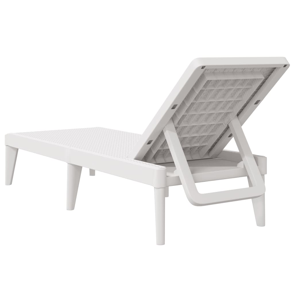 White long chair 186x60x29 cm pp