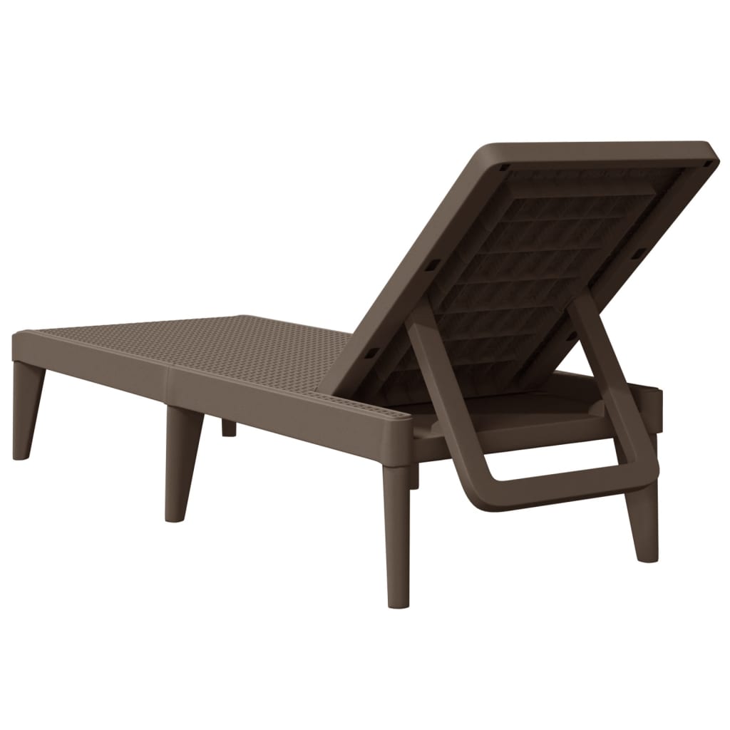 Brown long chair 186x60x29 cm pp