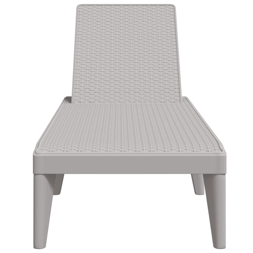Gray long chair 186x60x29 cm pp